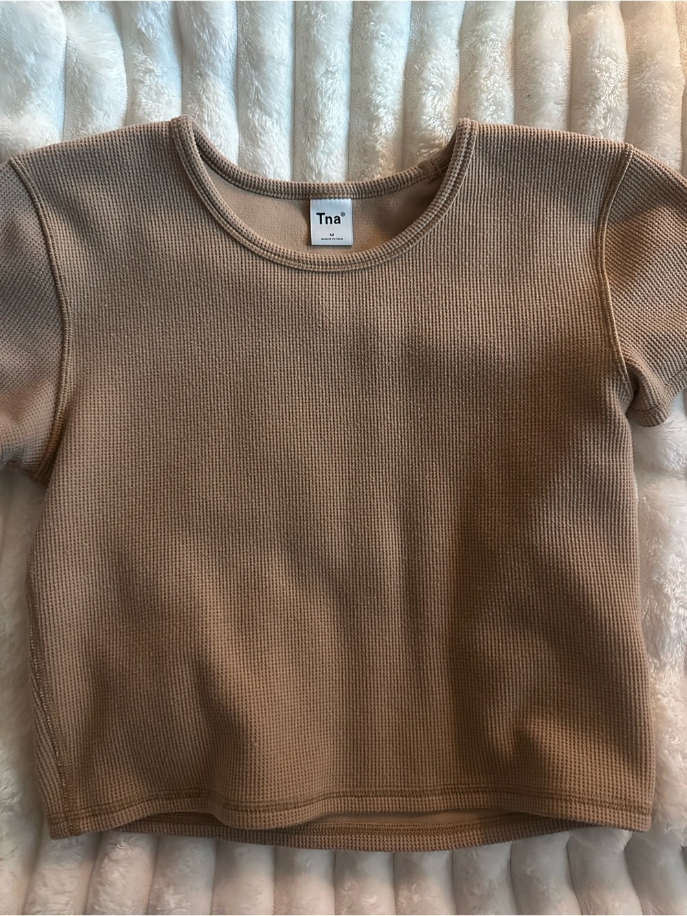 TNA Aritzia Ribbed Top - Tan